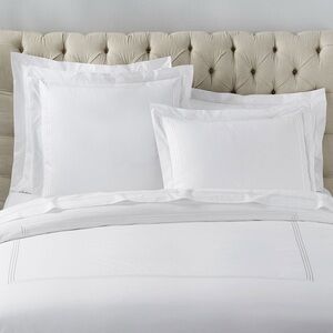 SOLDPotteryBarn Embroidered White Duvet